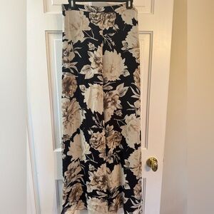 St. John Evening Silk Palazzo Pants – Floral – Size 10